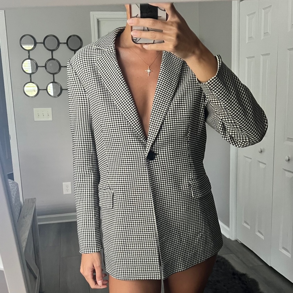 Black and White Women Blazer Jacket